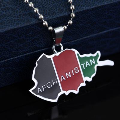 China TRENDY Map Flag Afghanistan Country Pendant Necklace For Women Men Silver Color Jewelry Afghan Kuchi Necklace Bijoux Femme for sale