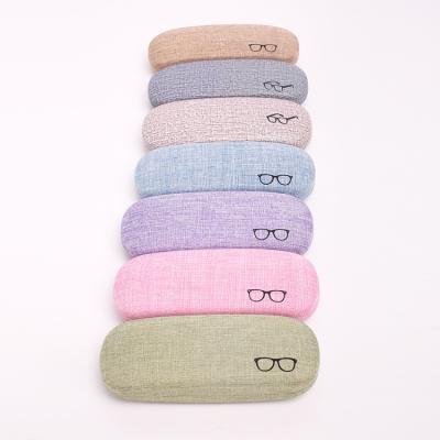 China Canvas Anti-compression Flip Iron Glasses Case Box Shape Simple Hemp Glass Case for sale