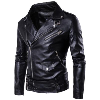 China 2022 Fashion Casual Winter Waterproof Men's Carrie Leather Motorcycle Leather Jacket for sale