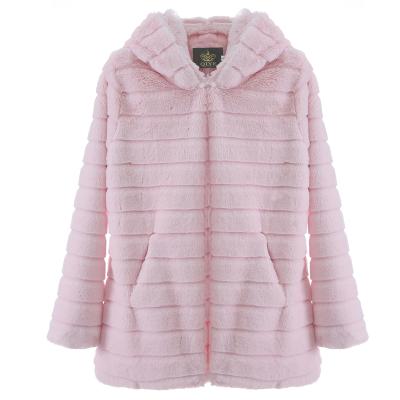 China 2021Woman Breathable Coat 2021Trench Fashion Solid Faux Rabbit Fur Jacket Faux Fur Coat Women's Coats Popular for sale