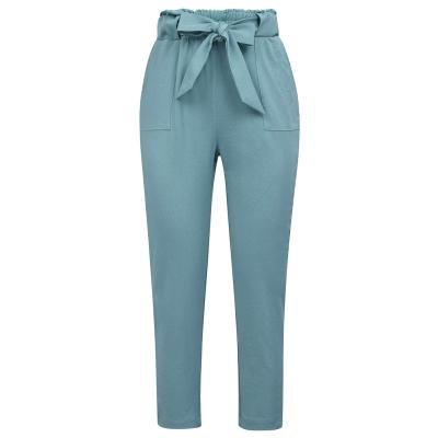 China Wholesale Fashionable Breathable Spring Waist Casual Pants With Belt For Women Outdoor Trousers for sale