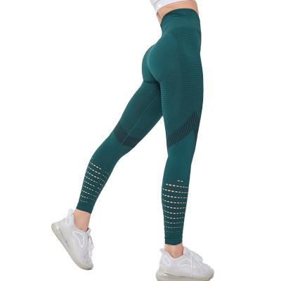 China 2021 new arrivals women's breathable sports gym hollow out lift up yoga panties girls ladies nylon gaiters for women for sale