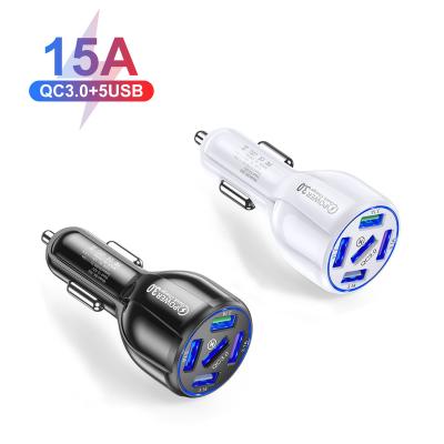 China Mobile Phone Fast Car Charger 15A 65W 5 Ports Mobile Phone Charger For Car Quick Charging 3.0 QC3.0 Adapter For iPhone 11 12 13Pro Xiaomi for sale