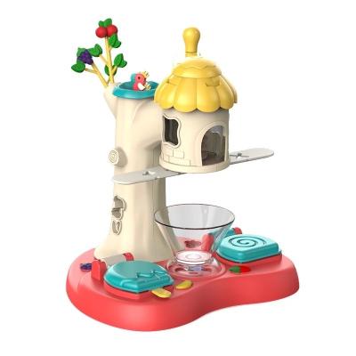 China Pretend Chef Cooking Game Toy Set 2021 New Funny Non-Toxic Ice Cream Machine Clay Multifunction Noodle Maker Play DIY Dough Treehouse Set Educational Toy For Kid for sale