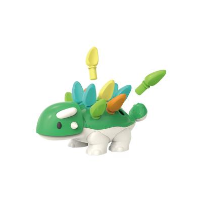 China Fine Motor Games for Kids 2022 Dinosaur Montessori Sensory Toys Early Educational Spike Fight Inserted Fine Motor Hand-Eye Coordination Puzzle Resource for sale