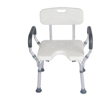 China Modern Height Adjustable Shower Chair With Backrest Bathroom Safety Chair For Elderly Disabled Bath Stool Seat Bench Shower Chair for sale