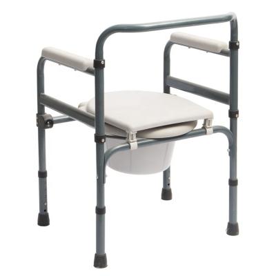 China Height-adjustable toilet chair bathroom wheelchair, suitable for the elderly one size fits all for sale