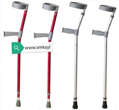 China Factory Customized Aluminum Alloy Medical Ergonomic Handle Assisted Walking Crutches For Disabled Elbow Crutches for sale