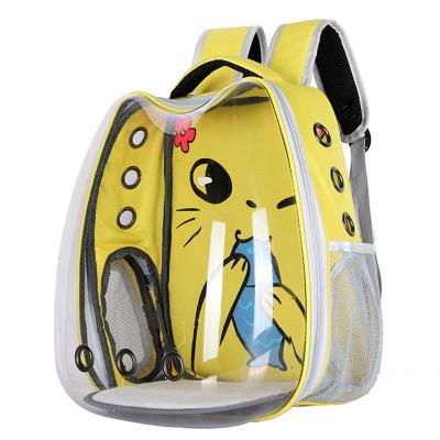 China Wholesale Breathable Transparent Bag Stocked Pet Cat Dog Travel Carrier Carrying Basket Backpack for sale