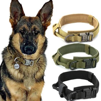 China Durable Heavy Duty Amazon Hot-Selling Large And Medium Nylon Tactical Dog Training Collar Leash for sale