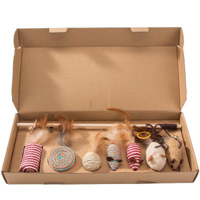 China Wholesale Interactive Cat Playing Toys Mint Lick 7pc Sets Pet Viable Cat Toy Box for sale