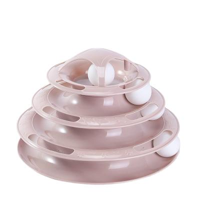 China Viable Improved Level Turntable Simons Cat Toy Roller 3 Training Cat Toy Happy Turntable Models Interactive Puzzle for sale