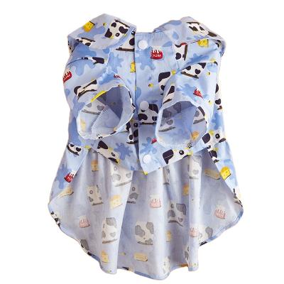 China 2021 Viable Fashionable Beautiful 100% Cotton Blue Cat Skirt Coat For Sale for sale