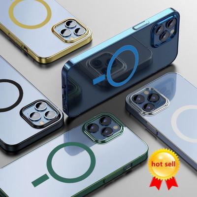 China Original Shockproof For Apple Iphone 11 Pro Max Mag Safe Magnetic Ring Phone Case Magsafing Wireless Charger 12 13 Cover Clear Silicon for sale