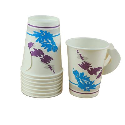 China Disposable 12oz Hot Paper Tea Cups With Handle For Coffee for sale