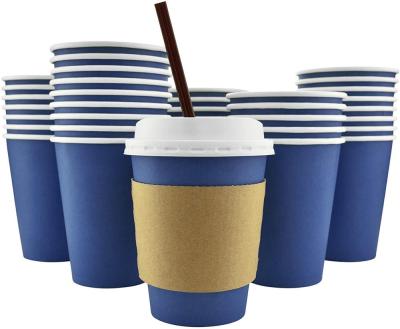 China 12oz Disposable Waxed Disposable Paper Cups For Hot Drinks Coffee Paper Cup Logo Custom Printed Double Wall Paper Cup for sale