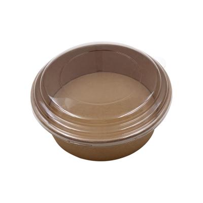 China Disposable Biodegradable Eco Friendly Wrapping Paper Salad Bowl With Lid Cardboard Salad Bowl for sale