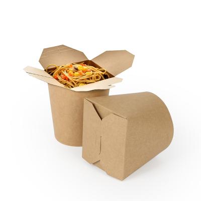 China Disposable Pasta Round Bottom Wok Salad Box Disposable Noodle Box Carton for sale