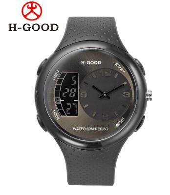 China Wholesale H-GOOD 763 Alarm Customized Chronograph All Black Digital Watch for sale