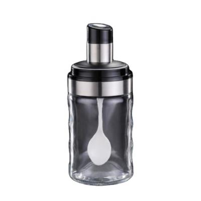 China Stocked Full Set of Hot Selling Seasoning Spoon and Seasoning Bottle Stainless Steel Glass Seasoning Bottle for sale