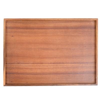 China Wooden Steak Pizza Steak Tea Tray Hotel Tray Wooden Oblong Wooden Tray Sustainable Walnut Solid Wood Square Dish for sale