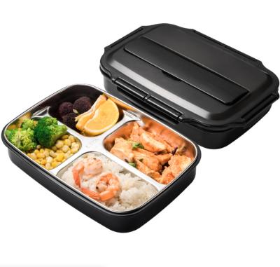 China Amazon Heatable Flatware Set Integrated Stainless Steel Food Packaging Compartments Heated Leak Proof Lunch Box for sale