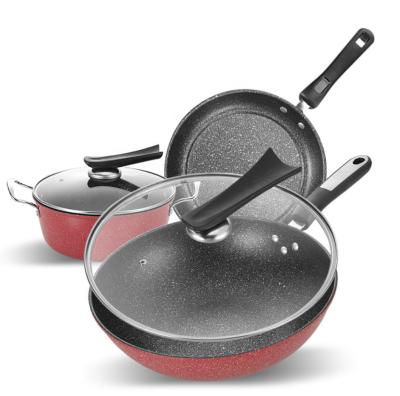 China Stone pot viable hot maifan set fried frying three-piece soup pot non-stick steam pot exquisite and no oily for sale