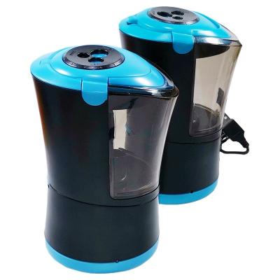 China Heavy Duty Desktop Plastic Electronic Automatic Safe Switch Student Electric Stop Pencil Sharpener Blue for sale