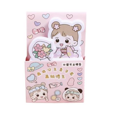 China Mini Pattern Self Adhesive Cute Cartoon Pet Note Paper Pocket Sticky Pad for sale