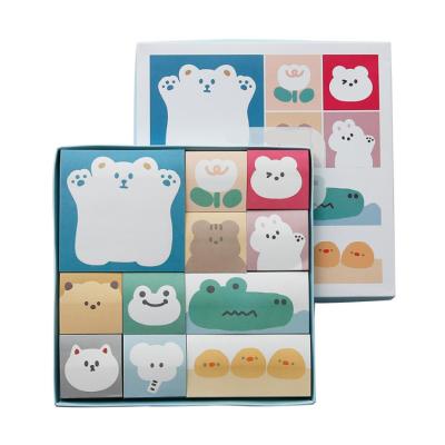 China Self Adhesive Sticky Hand Count Cartoon Notepad Exquisite Boxed Cute Set for sale