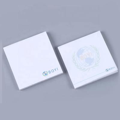 China 3x3 Self Adhesive Inches Custom Logo Notepad Writing White Sticky Notes for sale