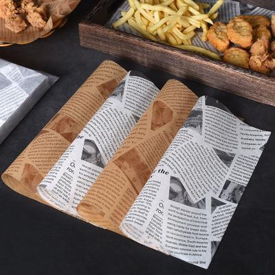 China Customized Logo And Size Food Grade Hamburger Paper Biodegradable Printed Greaseproof Meat Wrapping PE Coated Paper , Sandwich Wrap Paper for sale