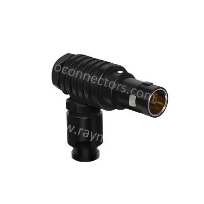 China Brass Chrome Plated Right Angle Push Pull Connector FHG Cable Plug 00B To 3B For Mini Camera for sale