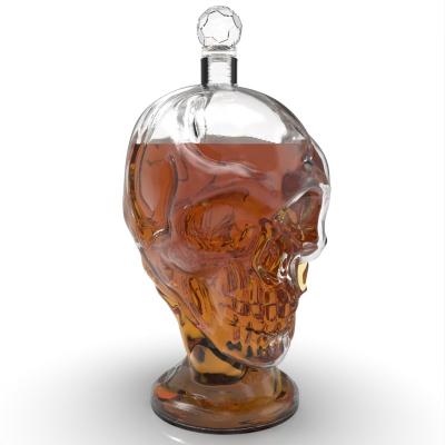 China 2022 New Arrival Antique Customer Design Skull Glass Whiskey Bottle for sale