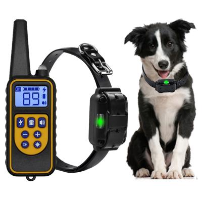 China Tone+Vibrate+Static Shock Newleader Night Light Easy To Use Anti-Lost Light Dog Shock Warning Remote Control Collar for sale