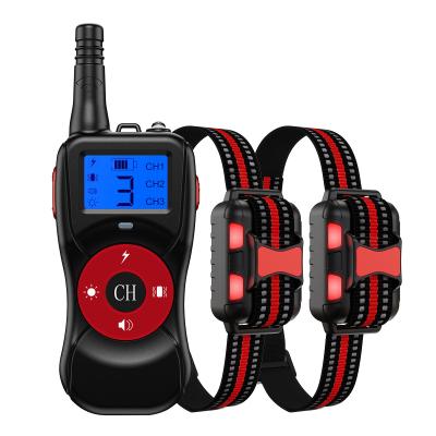 China Warning Tone+Vibrate+Static Shock Background Remote Range Loud Bark Collar For Dogs Rechargeable Anti Barking for sale