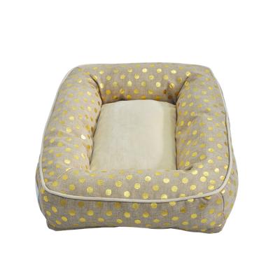 China Newleader Waterproof Cotton Canvas Gold Stamping Customize Washable Thick Warm Pet Mattress for sale