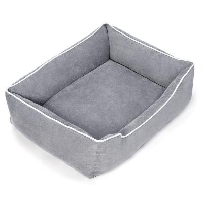 China Custom Hot Sale Removable Large Size Washable Luxury Orthopedic Blanket Memory Foam High Pet Bed for sale