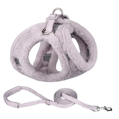 China Padded Type Fleece Dog Chest Vest Autumn And Winter New Reflective Adjustable Pet Chest Vest Warm Strap Cat Traction for sale