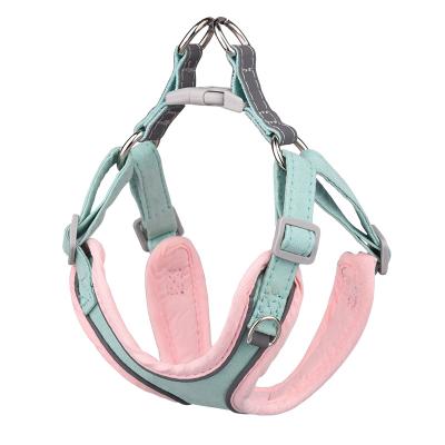 China Safety Luxury Puppy Newleader Recersible Padded Bondage Pet Harness And Leash for sale