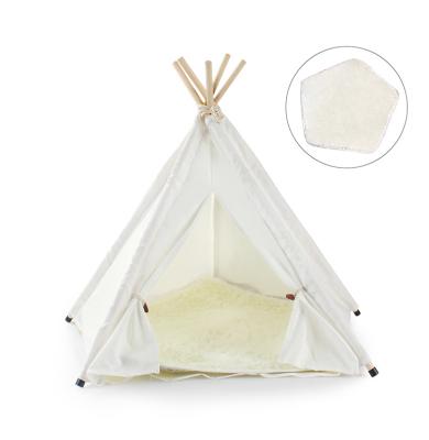 China New Product Breathable White Tenda Para Animais Pet Tents Disassembled Washed With Cotton Fabric Mats for sale