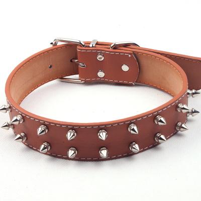 China DETACHED Pet Products Amazon Kolnierz PU Nail Large Medium Punk Dog Collar for sale