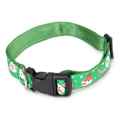 China CHRISTMAS SPARE PRODUCTS - Christmas - Hot Seller Snowflake Pet Nylon Adjustable Size Rugged Green Collar With Bells for sale