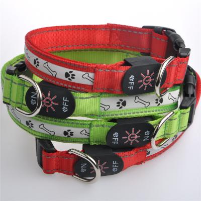 China New USB Rechargeable DETACHED Bone Pattern Safety Pet Glowing Collar For Small Animal for sale