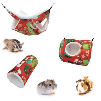 China Newleader New Christmas Hamster Winter Hammock Cotton Nest Breathable Warm Guinea Pig Nest Small Pet Passage Nest for sale