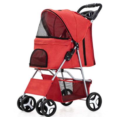 China Hot Selling Viable Cart Pet Stroller Breathable Shield Portable, Safe And Comfortable Pet And Anti-fall Pet Stroller for sale