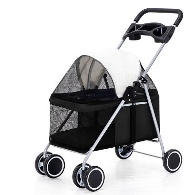 China Newleader Viable Portable Folding Single Platform Small Carts Pet Four Wheel Stroller for sale