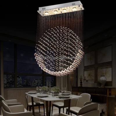 China Modern American Indoor Decoration P-CR-020 LED Lighting Clear Crystal Pendant Lamp for sale