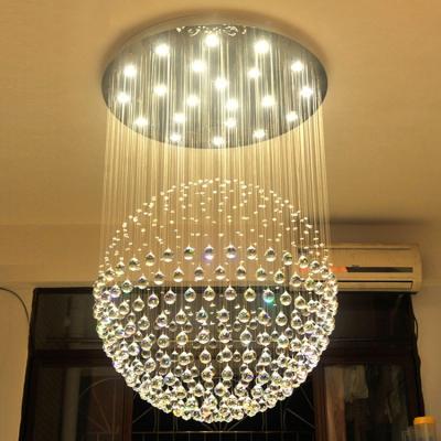 China Post-modern simple creative sphere led round crystal chandelier, modern classic living room chandelier, bedroom dining room chandelier for sale