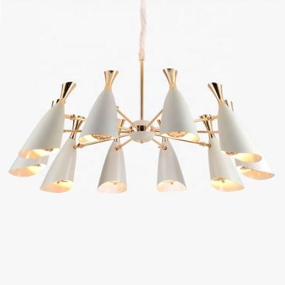 China Modern Simple Modern Nordic White Metal Duke Lamp Iron Post Ceiling Pendant Light For Chandelier for sale